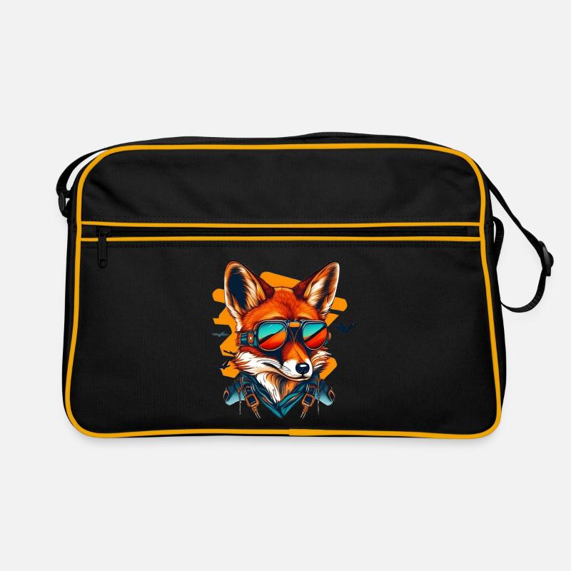 Fox with aviator goggles Retro Bag