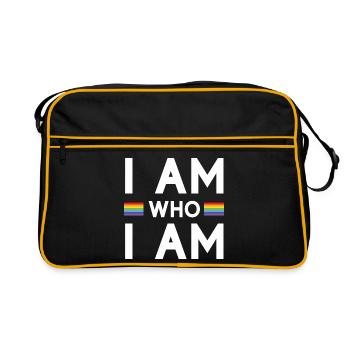 Mois de la fierté - Je suis qui je suis - LGBTQ+ - Sac Retro - noir/or - Devant