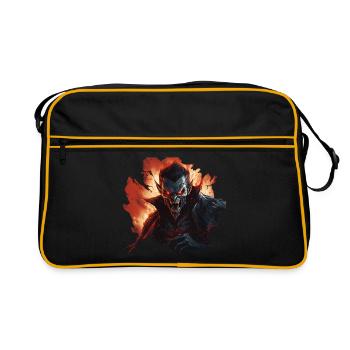 Angry Vampire Monster in a Realistic Comic - Retro Bag - black/gold - Front