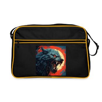 Werewolf Monster in a comic style - Retro Bag - black/gold - Front