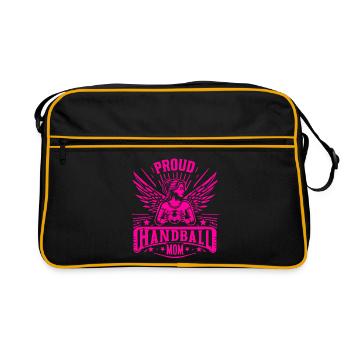 Proud Handball Mom Meister Winner - Retro Tasche - Schwarz/Gold - Vorne