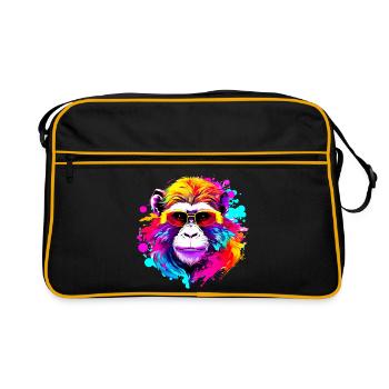 Fancy Macaque #1 - Retro Bag - black/gold - Front