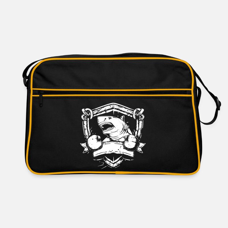 Écusson de boxer requin - Sac Retro - noir/or