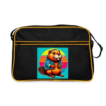 beaver - Retro Bag - black/gold - Front