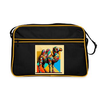 Kamel - Retro Tasche - Schwarz/Gold - Vorne