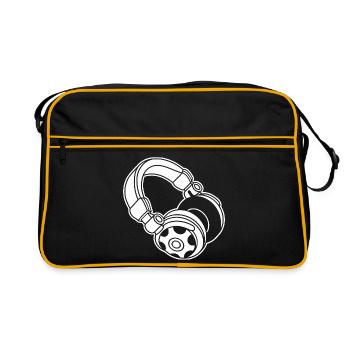 Headphone Silhouette: DJ & Music Vibes - Retro Bag - black/gold - Front