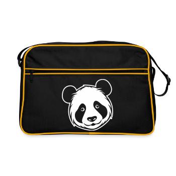 Panda Head - Retro Bag - black/gold - Front