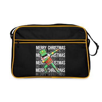 Weihnachten Nussknacker - Retro Tasche - Schwarz/Gold - Vorne