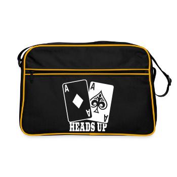 Cartes de poker – Heads Up Casino Design - Sac Retro - noir/or - Devant
