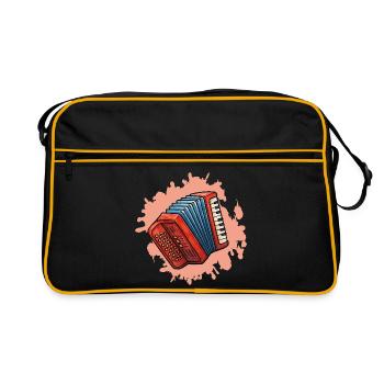 Accordion Illustration Blue-Red - Retro Bag - black/gold - Front