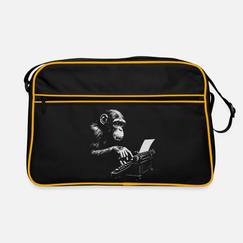 Chimp Typist Retro-Druck Retro Tasche