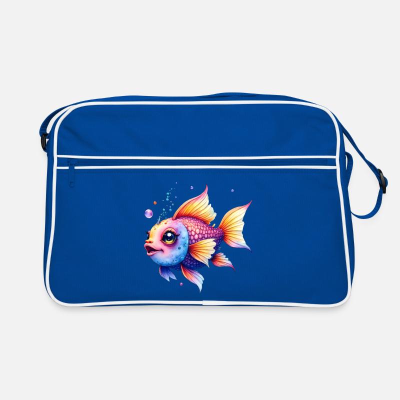 Lebendiger Regenbogenwassermann Retro Tasche