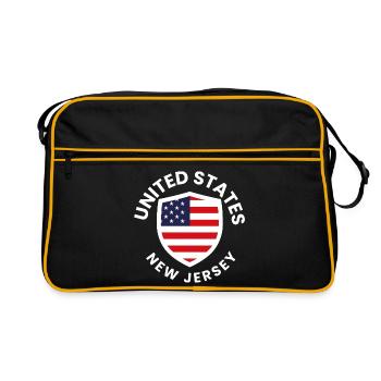 Insigne du drapeau du New Jersey des États-Unis - Sac Retro - noir/or - Devant