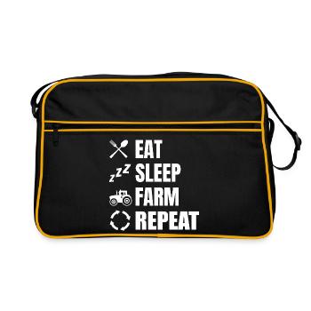 Manger, dormir, labourer, répéter - Sac Retro - noir/or - Devant