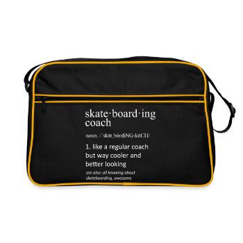 Skateboarding Coach Definition Funny Skateboarder - Retro Bag - black/gold - Front