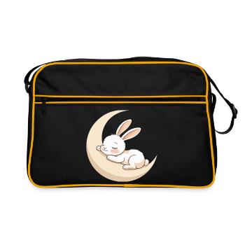 Rêve de lapin lunaire - Sac Retro - noir/or - Devant