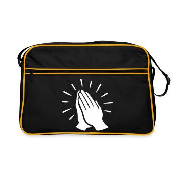 Prayer Hand Pray - Retro Bag - black/gold - Front