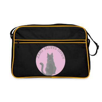 Katze mit Attitüde - Retro Tasche - Schwarz/Gold - Vorne