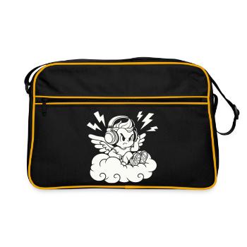 Music Angel – Cherub with Headphones - Retro Bag - black/gold - Front