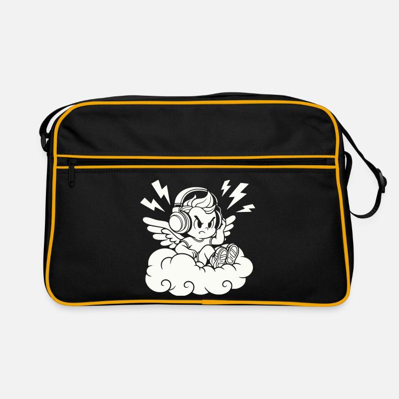 Musik Engel – Cherub mit Kopfhörern Retro Tasche