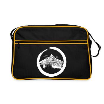 White Japanese Landscape - Retro Bag - black/gold - Front