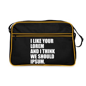 Un humour parfait pour les graphistes, les webdesigners - Sac Retro - noir/or - Devant