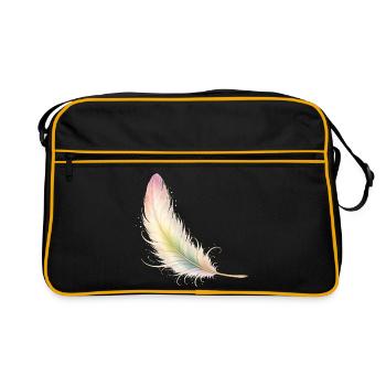 Delicate Feather Pastel Elegant Boho Design - Retro Bag - black/gold - Front
