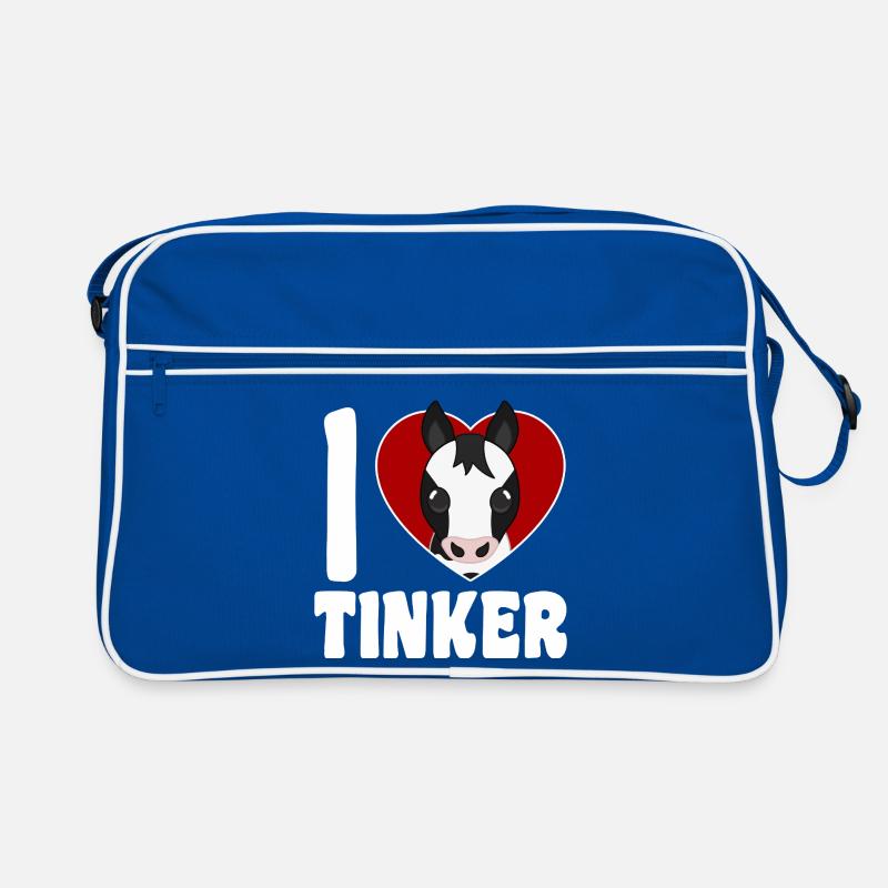 Ich liebe Tinkerpferde - Herz Retro Tasche