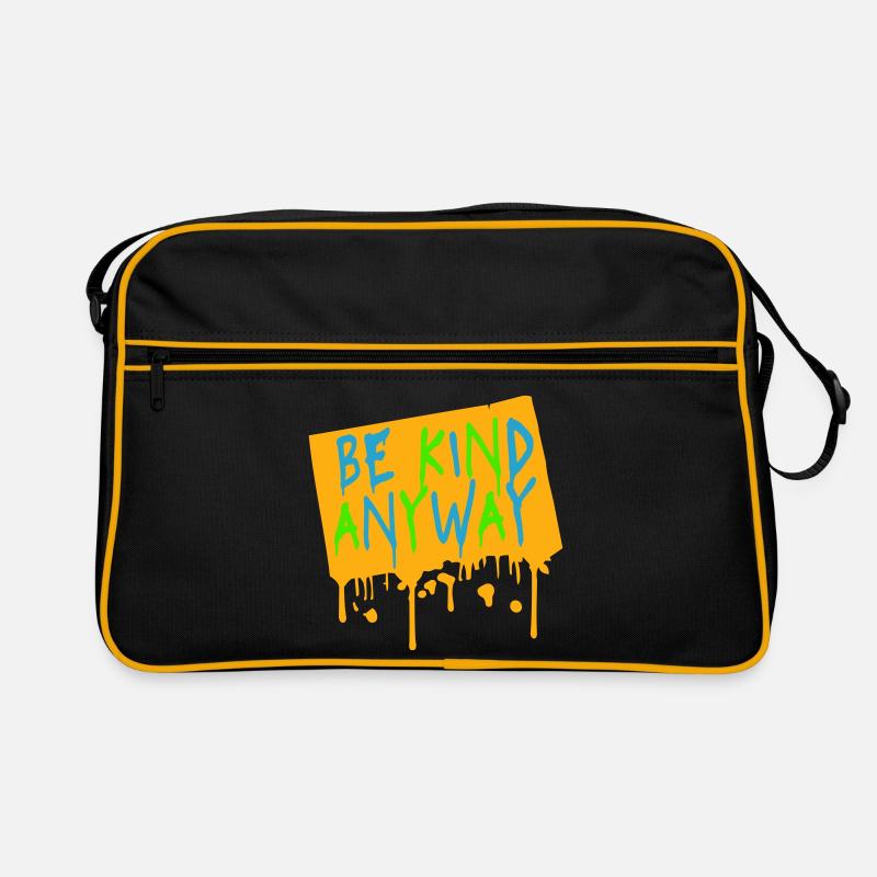 Be Kind Anyway Freundlichkeit Statement Spruch Retro Tasche