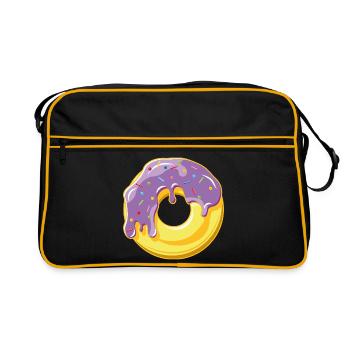 Donut avec glaçage violet et vermicelles colorées - Sac Retro - noir/or - Devant
