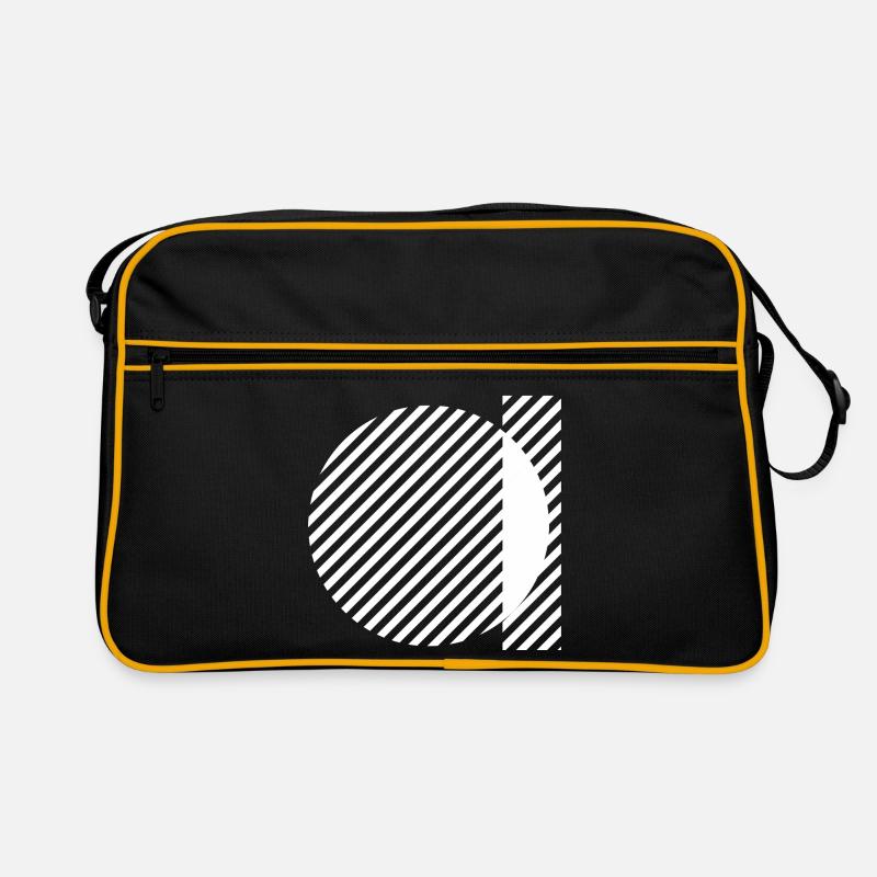 Geometric Stripe Circles Monochrome Pattern Retro Bag