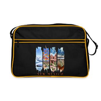 Voyage au Nouveau-Mexique – Désert de la Terre de l’Enchantement - Sac Retro - noir/or - Devant