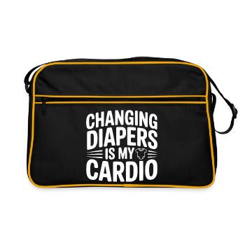 Changing Diapers Is My Cardio - Retro Bag - black/gold - Front