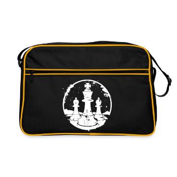 Chess Pieces Sketch - Retro Bag - black/gold - Front