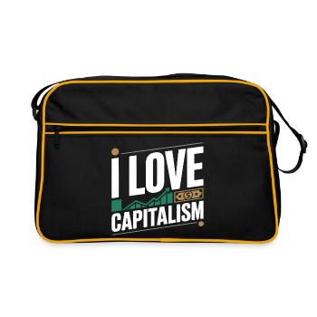 J’adore le capitalisme Entrepreneurs Actions Capitalisme - Sac Retro - noir/or - Devant