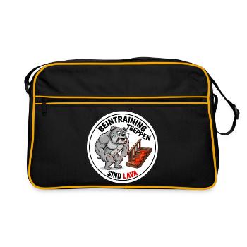 Beintraining Treppen sind Lava Lustiges Gym - Retro Tasche - Schwarz/Gold - Vorne