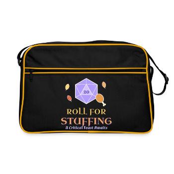 Roll-for-Stuffing-lustiges Thanksgiving-Tabletop - Retro Tasche - Schwarz/Gold - Vorne