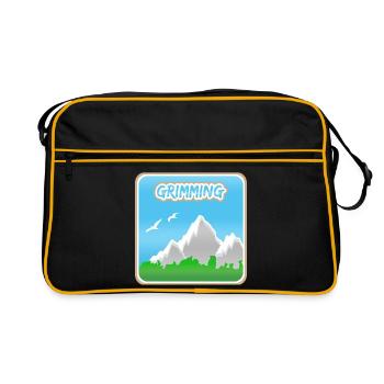 Grimming als Berg - Retro Tasche - Schwarz/Gold - Vorne