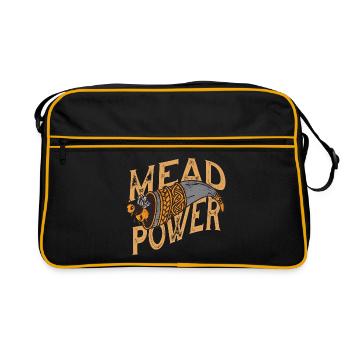 Met Power Wikinger Met Trinkhorn Mit Biene - Retro Tasche - Schwarz/Gold - Vorne