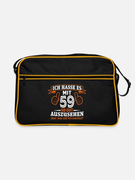 59 Jahre Geschenk 59. Geburtstag Lustig Geschenk - Retro Tasche - Schwarz/Gold - Vorne