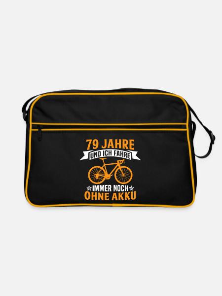 79. Geburtstag radfahrer fahrrad 79 jahre rennrad - Retro Tasche - Schwarz/Gold - Vorne