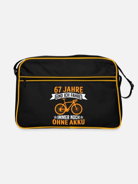 67. Geburtstag radfahrer fahrrad 67 jahre rennrad - Retro Tasche - Schwarz/Gold - Vorne