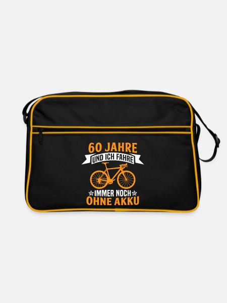 60. Geburtstag radfahrer fahrrad 60 jahre rennrad - Retro Tasche - Schwarz/Gold
