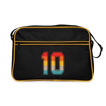 10 ans maillot rétro numéro 10 T-shirt numéro 10 - Sac Retro - noir/or - Devant