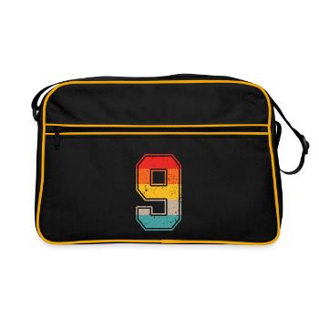 9 ans maillot rétro numéro 9 T-shirt numéro 9 - Sac Retro - noir/or - Devant