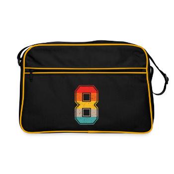 8 ans maillot rétro numéro 8 T-hirt numéro 8 - Sac Retro - noir/or - Devant