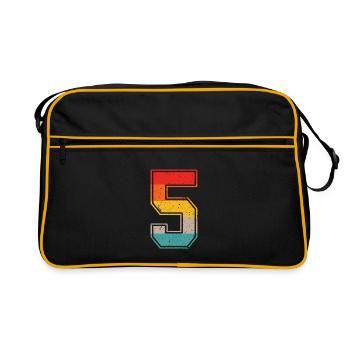 5 ans maillot rétro numéro 5 T-shirt numéro 5 - Sac Retro - noir/or - Devant