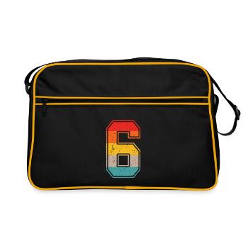 6 ans maillot rétro numéro 6 T-shirt numéro 6 - Sac Retro - noir/or - Devant
