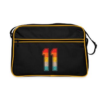11 ans maillot rétro numéro 11 T-shirt numéro 11 - Sac Retro - noir/or - Devant