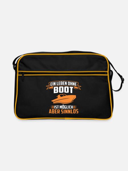 ein leben ohne boot ist möglich aber sinnlos - Retro Tasche - Schwarz/Gold - Vorne